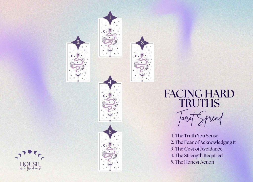 Facing Hard Truths Tarot Spread for Emotional Maturity and Self Honesty